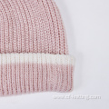 pink color winter beanie hat for women